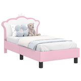Toddler Bed Frame with Headboard Pink 70 x 140 cm PU 42011079