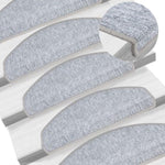 Carpet Stair Treads 15 pcs Light Grey 65x24x4 cm 133887