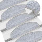 Carpet Stair Treads 15 pcs Light Grey 65x24x4 cm 133887