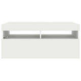 TV Cabinet with LED Lights White 90x35x40 cm 804382