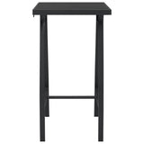 ZNTS Garden Bar Table Black 60x60x110 cm Tempered Glass 48120