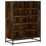 Shoe Cabinet Smoked Oak 75x38x97.5 cm Engineered Wood and Metal 3300872