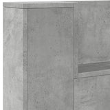 Headboard Cabinet with LED Concrete Grey 220x16.5x103.5 cm 839276