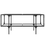 ZNTS Coffee Table with Transparent Glass Top 98.5x50x45 cm Steel 846042