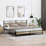 Metal Bed Frame without Mattress Sonoma Oak 193x201 cm 3325122