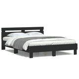 Bed Frame with LED without Mattress Black 140x190 cm 3207561