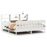 Bed Frame without Mattress White 180x200 cm Super King Solid Wood Pine 3323213