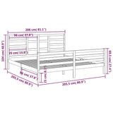 Bed Frame without Mattress Grey Solid Wood 200x200 cm 3105882
