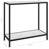 Console Table White 80x35x75 cm Tempered Glass 322833