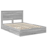 Storage Bed Grey Sonoma 140 x 200 cm Engineered Wood 3410248