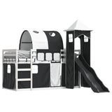 Bunk Bed without Mattress with Slide White and Black 80x200 cm 3284173