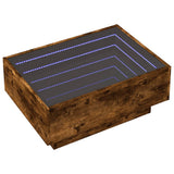 Coffee Table with LED Smoked Oak 70x50x30 cm Engineered Wood 847515