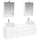 Bathroom Furniture Set 5 pcs White Engineered Wood and Glass 3406879