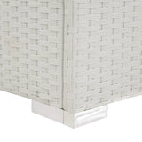 Sun Lounger with Black Cushion Poly Rattan White 317107