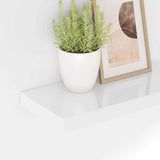 Floating Wall Shelves 4 pcs High Gloss White 50x23x3.8 cm MDF 323747