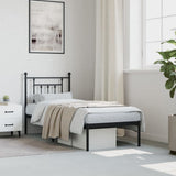 Bed Frame Black Powder-Coated Steel Small Single Bed Frame 353527
