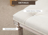 80cm End of Bed Bench, Window Seat, Tufted Bench for Bedroom, Hallway, Living Room, Cream White T3398P330549