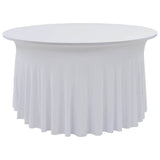 2 pcs Stretch Table Covers with Skirt 180x74 cm White 133583