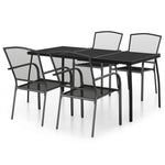 ZNTS 5 Piece Garden Dining Set Anthracite Steel 3187972