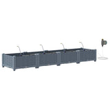 Garden Planter 4 pcs LiGht Grey 160 x 40 x 22 cm Plastic 42002890