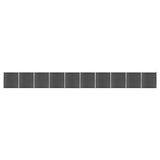 Fence Panel Set WPC 1737x186 cm Black 3070437