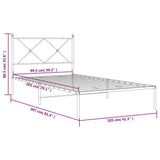 Metal Bed Frame without Mattress with Headboard White 100x200cm 376546