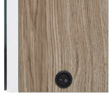 LED Bathroom Mirror Cabinet 89x14x62 cm White and Oak 326530