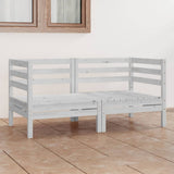 Garden 2-Seater Sofa White Solid Pinewood 3082388