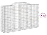 Arched Gabion Baskets 13 pcs 200x50x160/180 cm Galvanised Iron 3146394