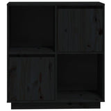 Sideboard Black 74x35x80 cm Solid Wood Pine 814353