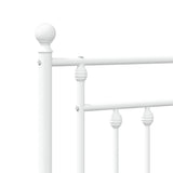 Metal Bed Frame without Mattress with Headboard White 180x200cm 353590