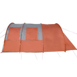 Camping Tent Tunnel 4-Person Grey and Orange Waterproof 94402