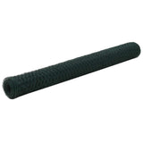 Chicken Wire Fence Steel with PVC Coating 25x1.2 m Green 143263