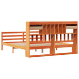 Bookcase Bed without Mattress Wax Brown 200x200cm Solid Wood Pine 3321960