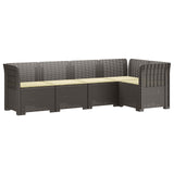 5-Seater Garden Sofa with Cushions Rattan Look PP Light Grey 3444046