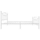Metal Bed Frame without Mattress with Footboard White 100x200cm 353501