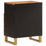 Bedside Cabinet Brown and Black 50x33x60 cm Solid Wood Mango 356793