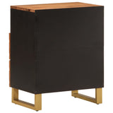Bedside Cabinet Brown and Black 50x33x60 cm Solid Wood Mango 356793