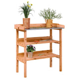 Plant Table with Shelves Brown 78x38x82,5 cm Solid Wood Fir 156353