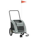 Pet Bike Trailer Grey Oxford Fabric and Iron 93986