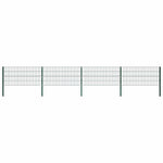 Fence Panel with Posts Iron 694.5x80 cm Green 278607