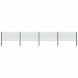 Fence Panel with Posts Iron 694.5x80 cm Green 278607