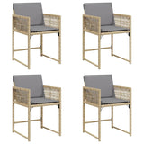 Garden Chairs with Cushions 4 pcs Mix Beige Poly Rattan 365023