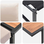 Garden Dining Set 3 pcs Taupe Steel 3335890