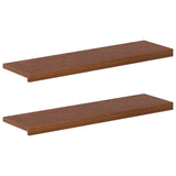 Stair Tread 2 pcs 100 x 25 x 2 cm Dark Brown Solid Oak Wood 3449288
