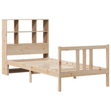 Bookcase Bed without Mattress 90x190cm Single Solid Wood Pine 3322301