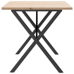 ZNTS Dining Table X-Frame 140x80x75.5 cm Solid Wood Pine and Steel 3282764