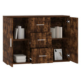 Sideboard Smoked Oak 91x29.5x65 cm Engineered Wood 823347