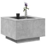 Coffee Table with LED Concrete Grey 60x60x40 cm Engineered Wood 847570