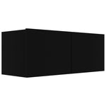 ZNTS 6 Piece TV Cabinet Set Black Engineered Wood 3078767